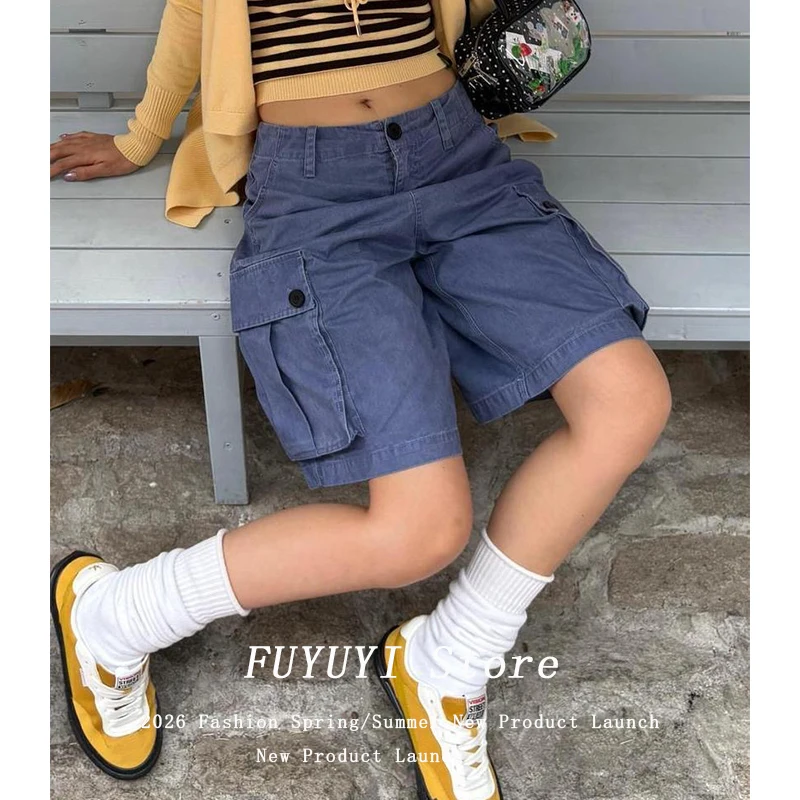 High Waist Casual Pants Women's Five-Quarter American Retro Workwear Loose Versatile High Waist 2026 Spring Summer - Image 2
