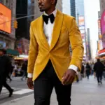 Men's Gold Velvet Tuxedo Blazer Shawl Lapel One Button Formal Jacket Fashion Slim Fit Wedding Prom Party Suit Coat