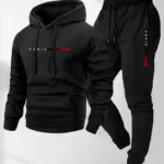 2025 letter printed sportswear set men's hooded sweatshirt long pants set spring and autumn winter warm suit