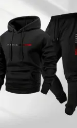2025 letter printed sportswear set men's hooded sweatshirt long pants set spring and autumn winter warm suit