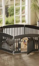 JHK Plastic Dog Playpen 6 Panel 24IN Expandable Durable Pet Fence for Medium Dogs Indoor Outdoor Folding Portable Puppy Playpen