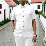 Classic White Suit Sets For Men Fashion Party Tailor-made Slim Fit Blazer Pants Two Pieces Homecoming Male Elegant Outfits
