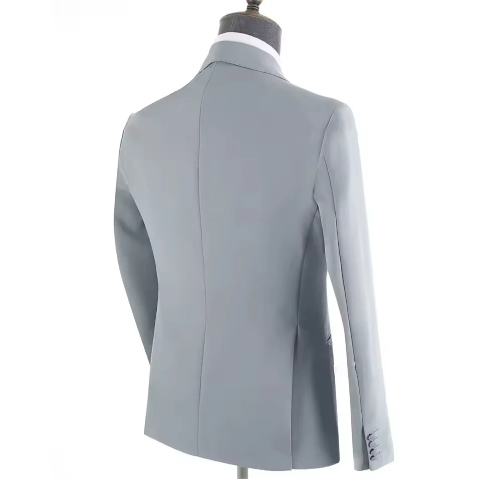 Fashion Coral Men Suits New High Quality Elegant Metal Side Release Buckle 2 Pieces Set Wedding Party Dinner (Blazer+Pants) - Image 4