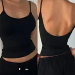 Women Backless Cami Crop Top Summer Solid Color Casual Sleeveless Top Streetwear Y2K Clothes