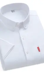 Men Short Sleeve Shirts Summer Solid Color Cotton Oxford Young Leisure Design Smart Casual Dress Shirts Fashion Top Clothing