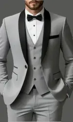 Men's 3pcs Suit Set, Jacket + Vest + Pants, Fashionable High-Quality, Suitable for Weddings, Parties and Formal Occasions