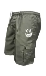 American Flag Printed Cargo Shorts Independence Day Eagle Shorts Summer Cargo Work Camping Multi-pocket Short Pants Streetwear