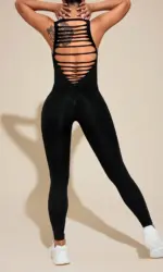Women's Sleevesless Bodysuit Dance Unitard, Backless Bodycon Rompers Jumpsuits for Workout Yoga