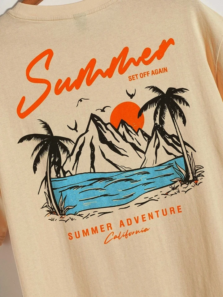 Summer Set Off Again Adventure California Mens T-Shirt Cotton Loose Tee Clothing Fashion Sweat Clothes Oversized Summer Tops - Image 4