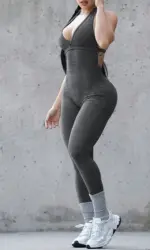 Sexy Backless Jumpsuit Women 2024 One Pieces Outfit Romper for Women Sportswear Fitness Bodysuit Gym Overalls Sports Monos Mujer