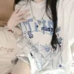 Japanese Cartoon Anime Printed Cotton Short-sleeved T-shirt for Women Harajuku Loose Half-sleeved Top Women's Summer Clothes