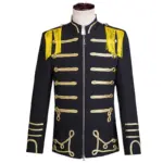 New Men European Court Style Wedding Party Luxurious Suit Jacket Fashion Singer Stage Performance Dress Blazer Slim Zipper Top