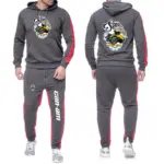 BRP Can Am Motorcycle 2026 Spring And Autumn Men's New Solid Color Hoodies Long Pant 2-piece Fleece Jogger Sports Suit