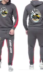 BRP Can Am Motorcycle 2026 Spring And Autumn Men's New Solid Color Hoodies Long Pant 2-piece Fleece Jogger Sports Suit