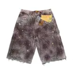 New American Trendy Brand Street Washed Ripped Edge Denim Shorts Men's and Women's Straight Versatile High Street Denim Shorts