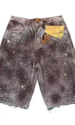 New American Trendy Brand Street Washed Ripped Edge Denim Shorts Men's and Women's Straight Versatile High Street Denim Shorts