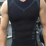 Mens Sleeveless Quick Dry Compression Tank Top - Breathable, Lightweight, Moisture-Wicking, Four-Way Stretch for Running, Traini
