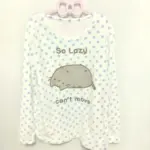 Japanese Polka Dot Cute Lazy Cat Print Loose T-shirt Aesthetics Kawaii Cartoon Tops Women's Sweet Harajuku Grunge Tees Y2k Tops