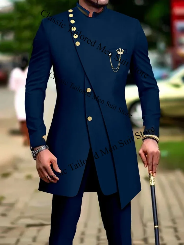 White Luxury Suits For Men Slim Fit Prom Party Wedding Groomsmen Groom Suit Tuxedo 2Pcs Fashion Costume Homme Blazer Pants - Image 3