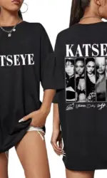 Vintage Korean Style Katseye Graphic T Shirts Kpop Fashion Men Women Popular T-shirt 100% Cotton Oversized T Shirts Streetwear