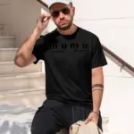 Miu wind short sve pure and est letter printing loose fashion fashion brand 2026 New Model Men’s Short-sleeve crewneck T-Shirt C