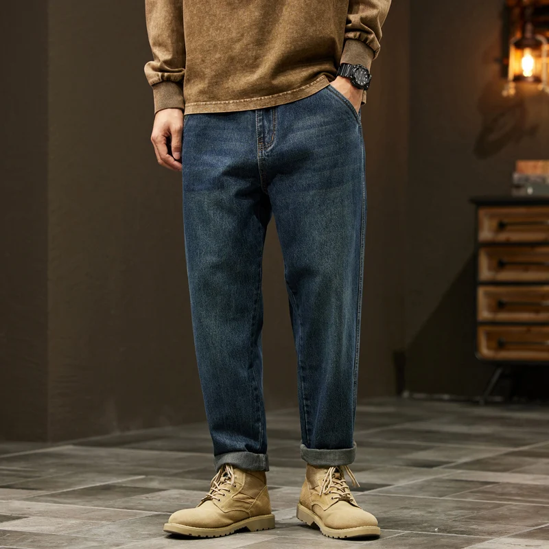 Men's 95% Cotton Jeans High Quality Loose Harem Pants Fashion Baggy Casual Outdoor Work Denim Pants Brand Men's Clothing - Image 3