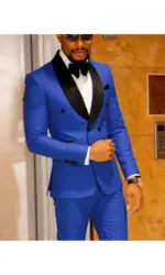 Men's 2 Piece Slim Fit Floral Tuxedo Suit Paisley Peak Lapel One Button Single Breasted Suit Jacket Pants Set