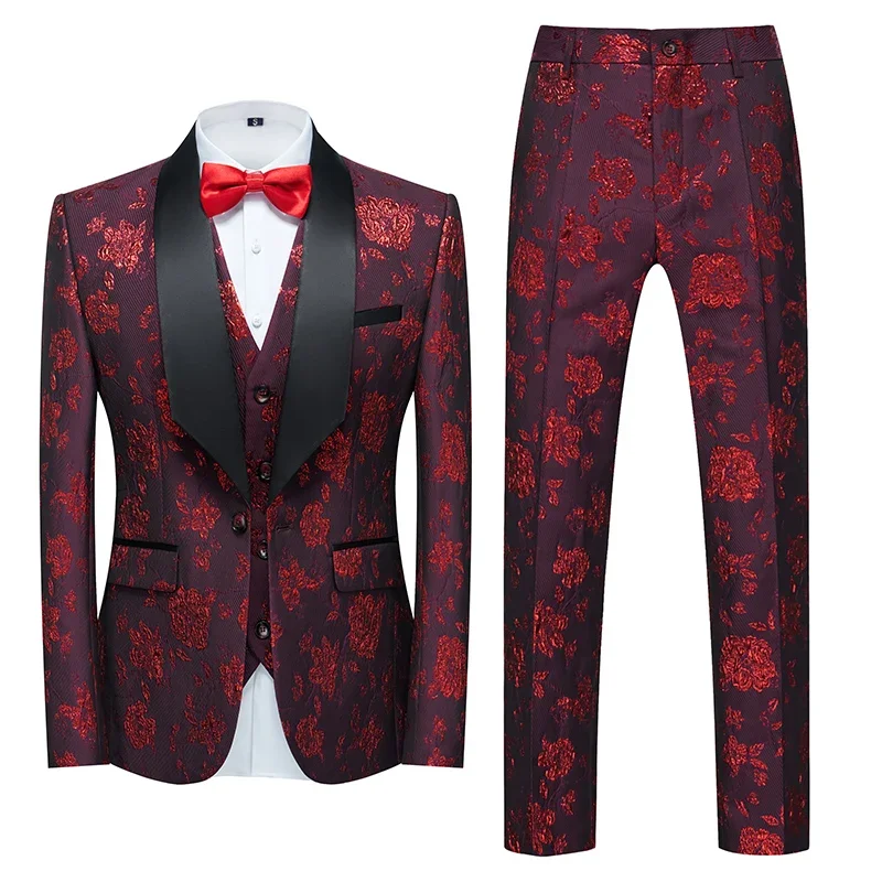 New Autumn Blue Men's Suit 3-Piece, Fashion Slim Fit Blazer Jacket and Vest with Trousers, Asian Size M-5XL 6XL. - Image 2