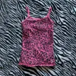 Leopard pattern Camisole rock aesthetic emo girl Y2K crop tops casual punk hottie harajuku hip hop street retro chic womens vest