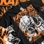Unisex Bakugo Katsuki T-Shirt My Hero Academia (MHA) Hero Graphic Anime Gift for Girls All Sizes Y2K Top Loose Fit Crewneck