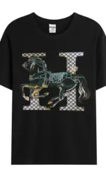New men's short sleeve cartoon cotton casual T-shirt Comfortable high quality diamond T-shirt
