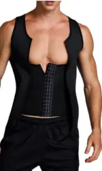 1pcs Men's corset Waist Trainer Men Slimming Body Shaper Vest Zipper Buckle Type Correction Abdomen Tank Top Fitness Shapewear