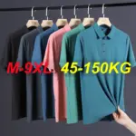 Summer Plus Size 7xl 8xl 9xl Polo Shirt Men Quick Dry Ice Silk Breathable Polo Men's Oversize Business Polo Shirt Brand Clothing