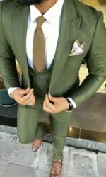 3 Pieces Men Suits For Wedding Double Breasted Slim Fit Groom Handsome Tuxedos Jacket+Pants+Vest Custom Made Trajes De Hombre