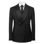 Shawl lapel with Crystal Black Jacquard Wedding Host  Men's Suits 2pcs Blazer Vest Pants Formal Party White Groom Tuxedo