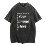 230g Heavy Men Women Washed Vintage Customized Print Oversized T-Shirts Street Hip Hop Punk Harajuku Casual Cotton Short EU Size