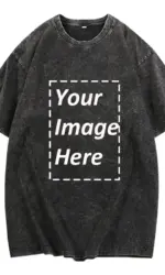 230g Heavy Men Women Washed Vintage Customized Print Oversized T-Shirts Street Hip Hop Punk Harajuku Casual Cotton Short EU Size