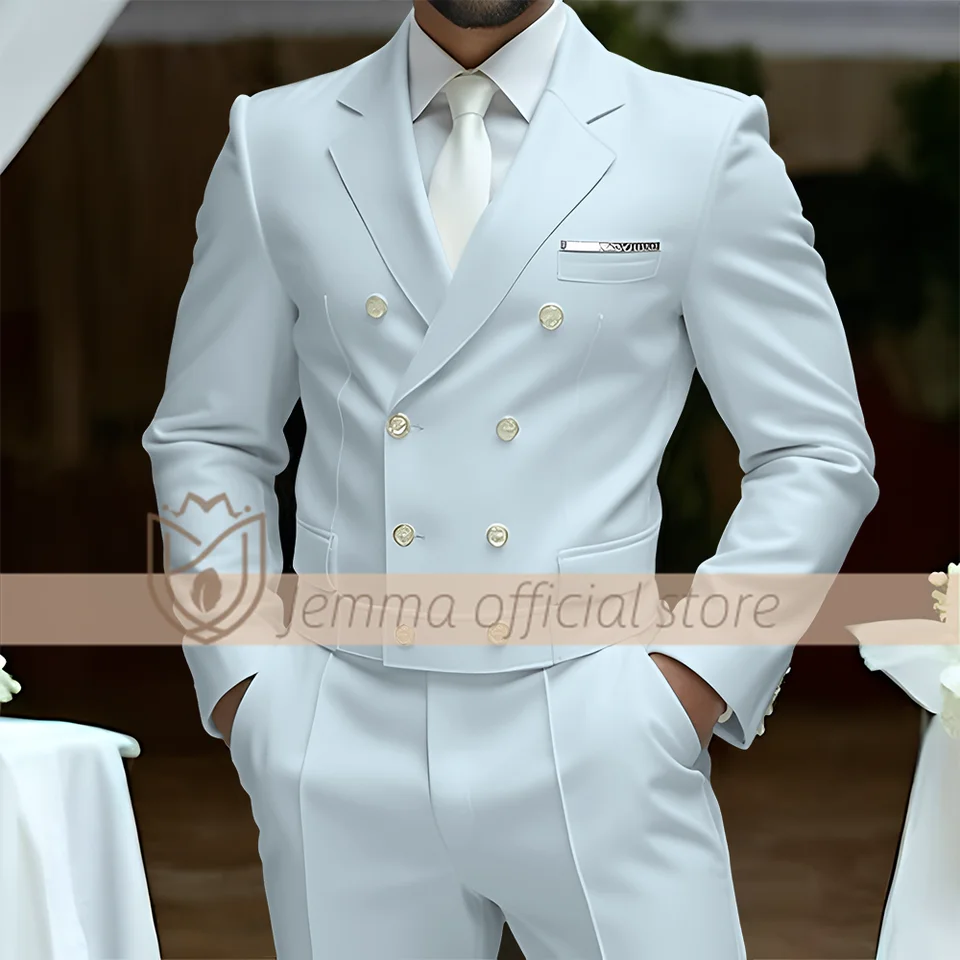 Men's 2-Piece Suit Set, Double-Breasted Waistcoat Style, Suit & Trousers, Weddings & Celebrations Choice - Image 2