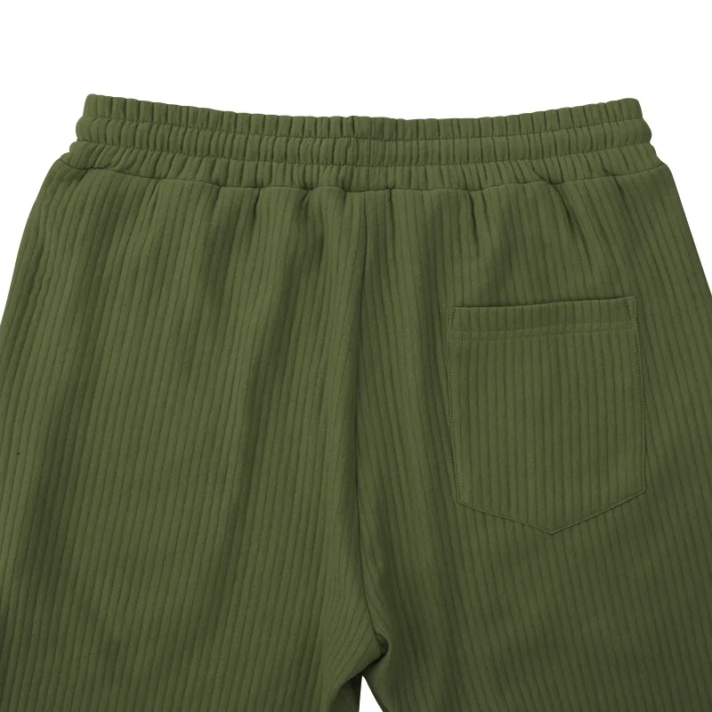 Men's Spring-Autumn Casual Comfortable Loose-Fitting Pants - Vertical Stripes Mid-Waist Wide Leg Pants - Suit Pants - Men - Image 5