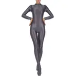 Women Full Body Jumpsuit Sports Gym Yoga Tights Bodysuit Long Sleeve Footed One Piece Solid Color Jumpsuit Body Shape Sportwear