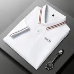 100% pure cotton high-quality T-shirt summer new men's short sleeve business casual polo shirt exquisite brand embroidered top
