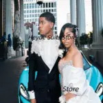 Gorgeous Rhinestone Luxurious Groom Wedding Tuxedos Customized Slim Fit Formal 2 Pieces Sets Male Elegant Blazers Ropa Hombre