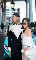 Gorgeous Rhinestone Luxurious Groom Wedding Tuxedos Customized Slim Fit Formal 2 Pieces Sets Male Elegant Blazers Ropa Hombre