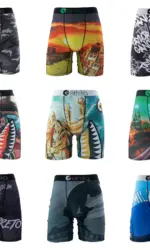 ETHIKA Underwear 1Pcs Men Sexy Printed Boxershorts Breathable Mens Trunks Plus Size S-3XL Man Swimming Underpants Men's Panties