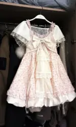 Japanese Kawaii Sweet Women Dress Sets Vintage Fairy Strap Design Short Dresses Harajuku Fashion Lace Female Casual Chic Outfits