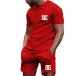 Summer new men's short-sleeved T-shirt and breathable shorts two-piece set men's outdoor leisure fashion shorts running