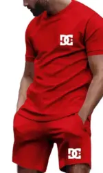 Summer new men's short-sleeved T-shirt and breathable shorts two-piece set men's outdoor leisure fashion shorts running