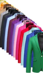 Bright Green Men's Suit Jacket, Stylish Slim Blazer, Wedding Party Dress Coat Suitable for All Seasons, Asian Size M-5XL 6XL