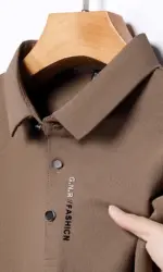 New Men's Short Sleeved Solid Color POLO Shirt Breathable and Comfortable Elastic Top