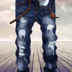 American youth trend to make old men's straight jeans